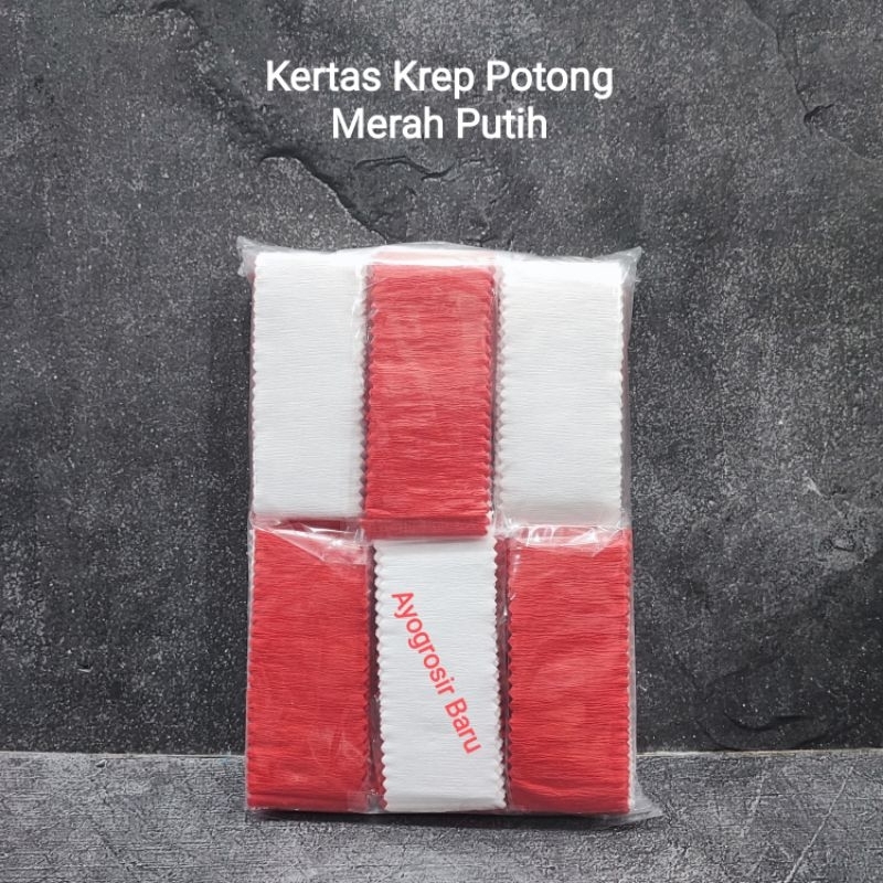 

Kertas Krep Potong Merah Putih isi 12 pak