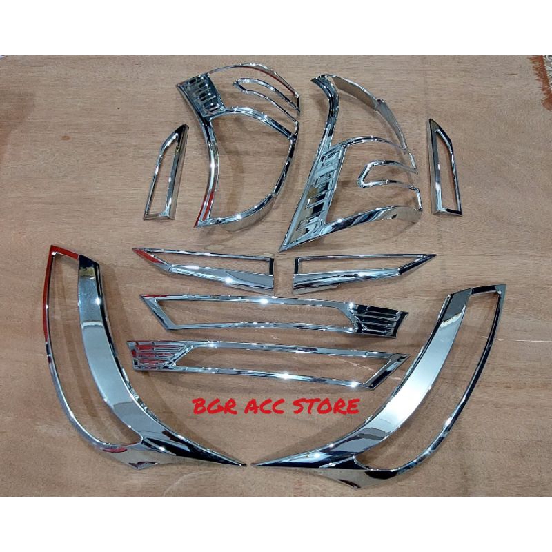 garnis lampu depan dan belakang mobil Toyota Avanza Veloz 2019 chrome