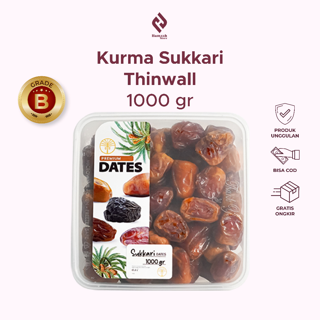 

Kurma Sukari Thinwall 1 kg - Kurma Raja Premium Dates