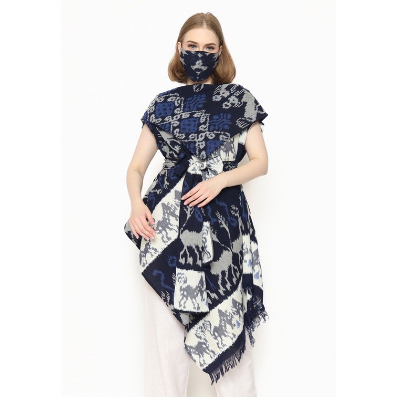 DRESS TENUN SUMBA - DRESS TENUN ASIMETRIS MOTIF SUMBA - DRESS TENUN ETHNIC