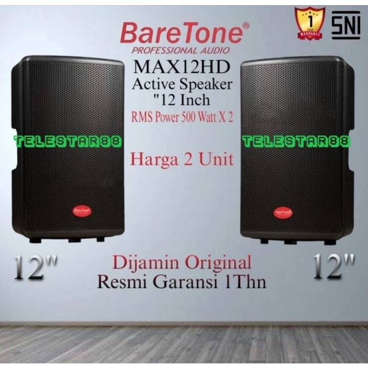 BARETONE MAX 12 HD SPEAKER AKTIF BARETONE MAX-12-HD 500W ORIGINAL NEW