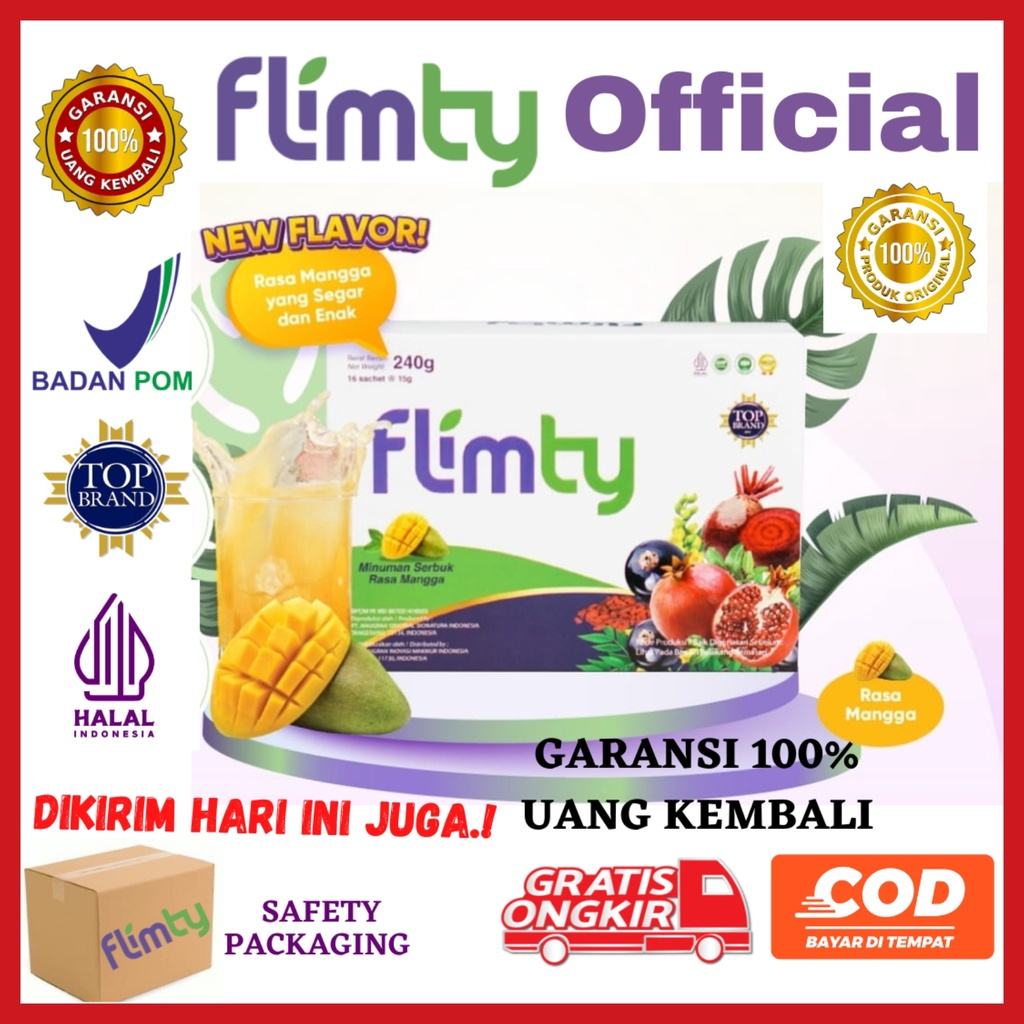 

Original 100% Flimty Fiber Pelangsing Tubuh Instan 1 Box Isi (16 Sachet) Minuman Pelangsing Badan Aman Ampuh Cepat