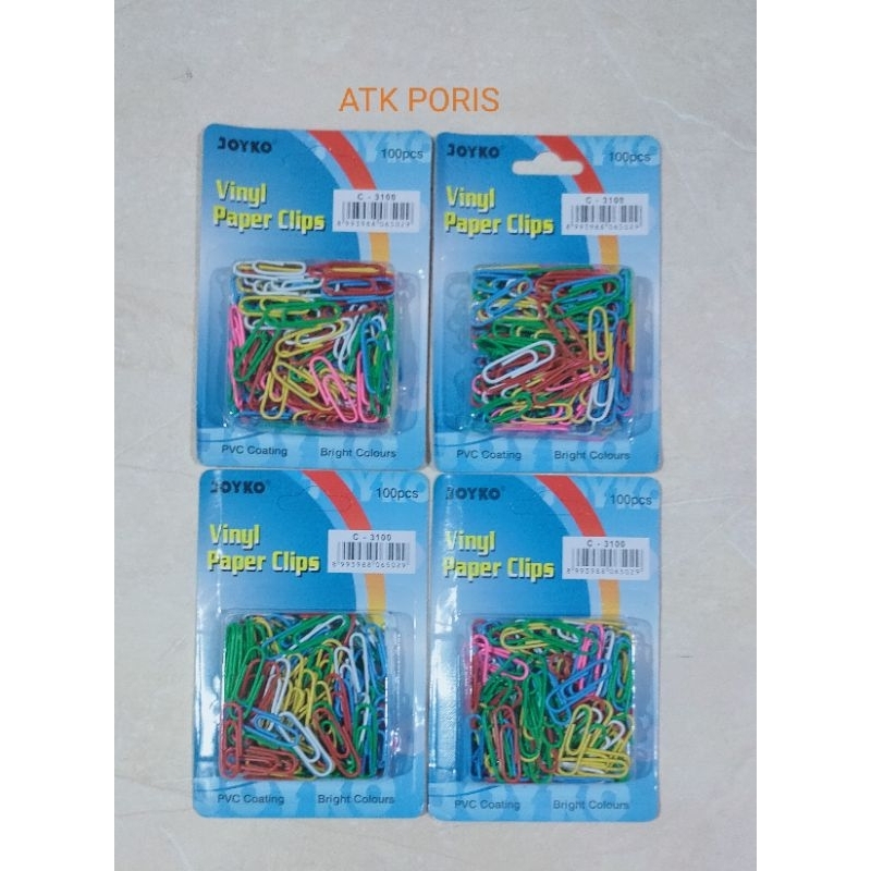 

Paper clip vinyl joyko/ klip/ jepitan kertas warna-warni 100pcs
