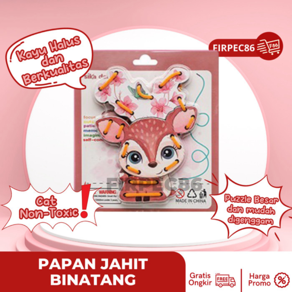 

Dijual Mainan edukasi anak papan jahit binatang - DEER Limited