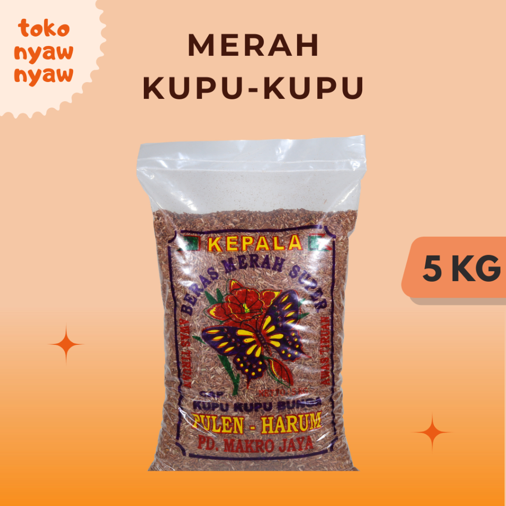 

Beras merah 5kg / Beras Merah Super 5 kg / Beras Merah cap Kupu Bunga - CARGO