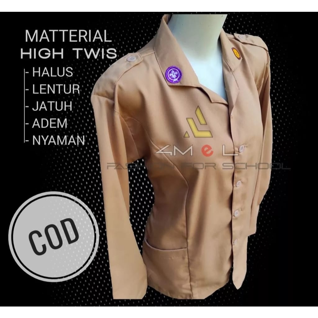 BAJU PRAMUKA PEMBINA atau GURU PEREMPUAN Seragam Pembina atau Guru Kain Oxford Dan Twiss