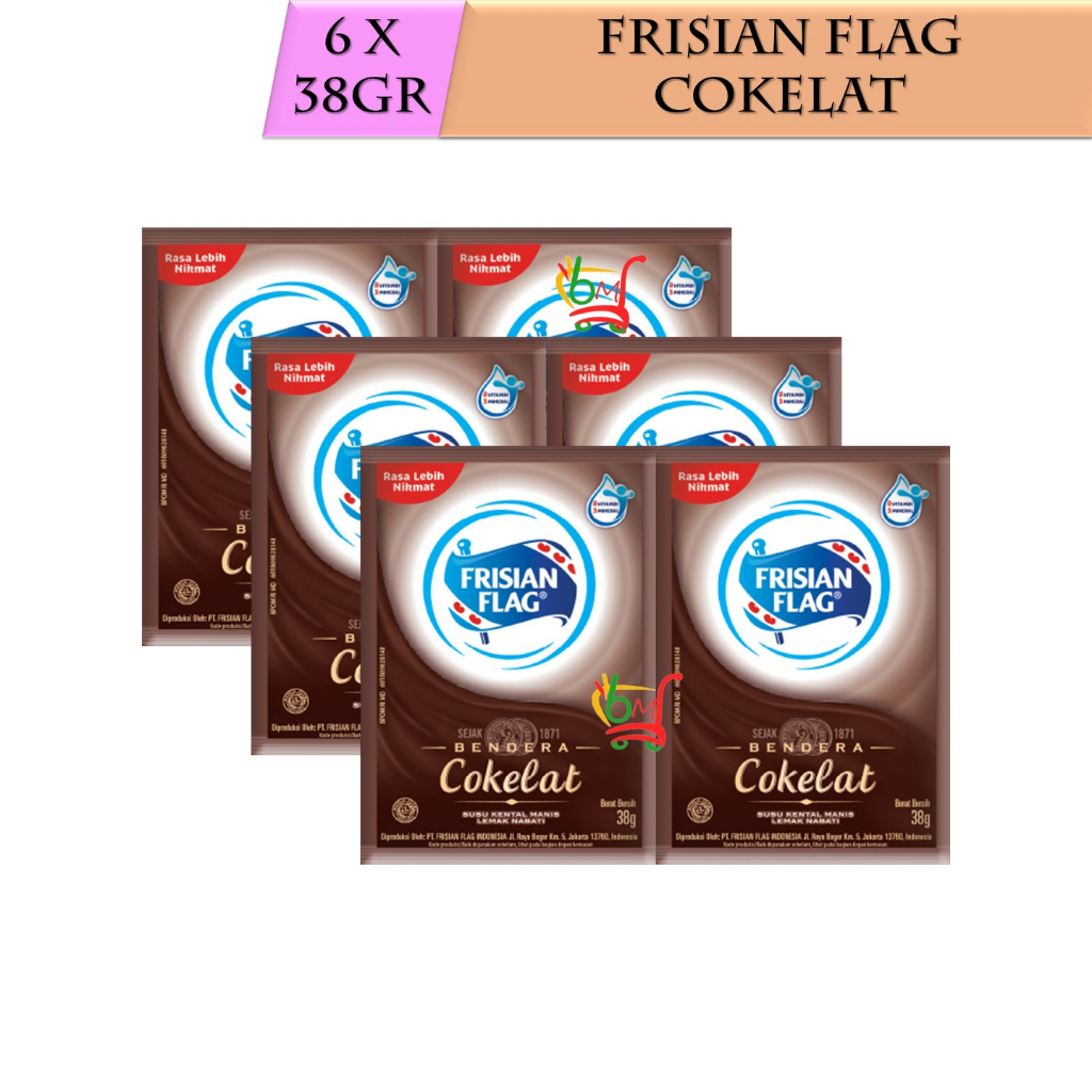 

6PCS Frisian Flag Susu Bendera Kental Manis Rasa Cokelat