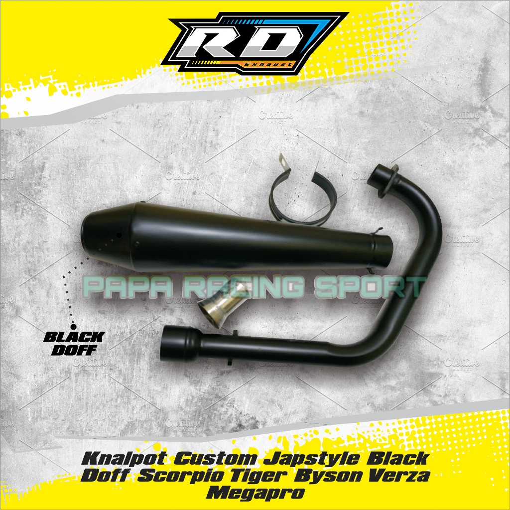 Knalpot Custom Japstyle Black Doff Scorpio Tiger Byson Verza Megapro
