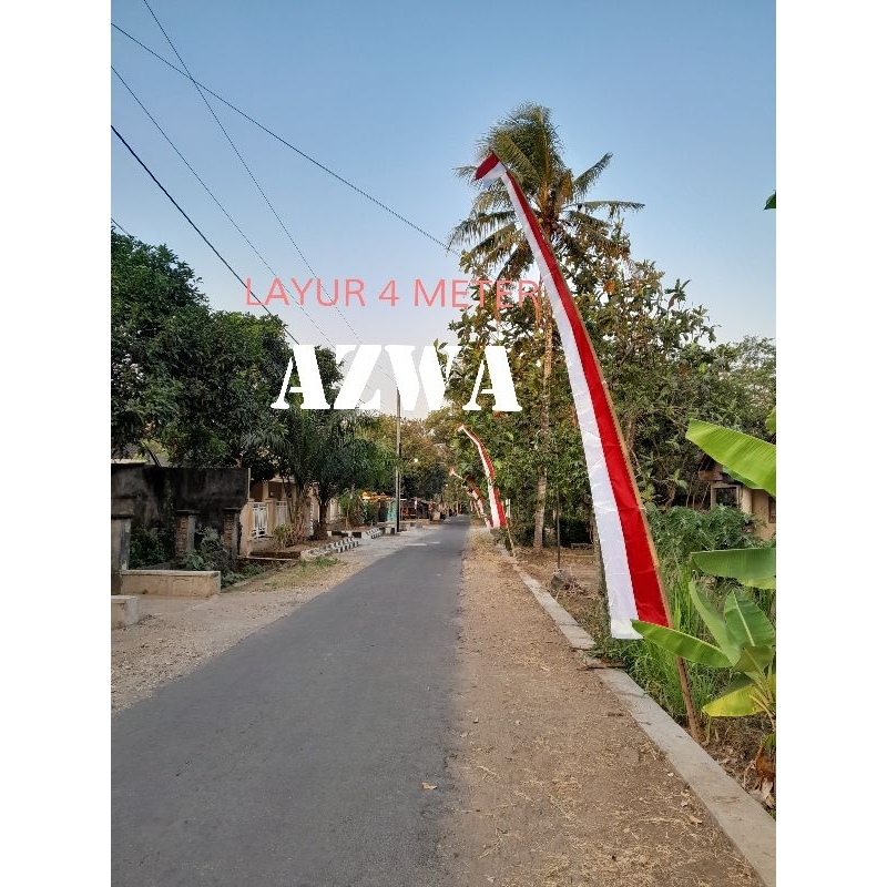 LAYUR 4 METER / UMBUL-UMBUL LAYUR / LAYUR MERAH-PUTIH / LAYUR PANJANG / BENDERA LAYUR / READY STOK