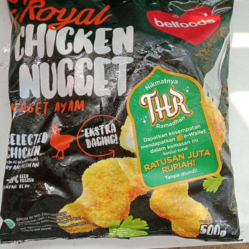 

BELFOODS ROYAL CHICKEN NUGGET NAGET AYAM 500GRAM