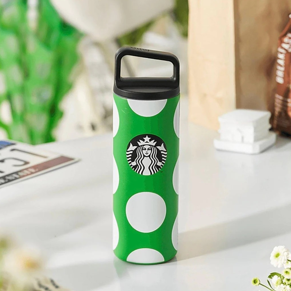 Starbucks x Kate Spade Green Polka Dots Stainless Steel 16oz Thermal Cup Mug Bottle (MIIR)