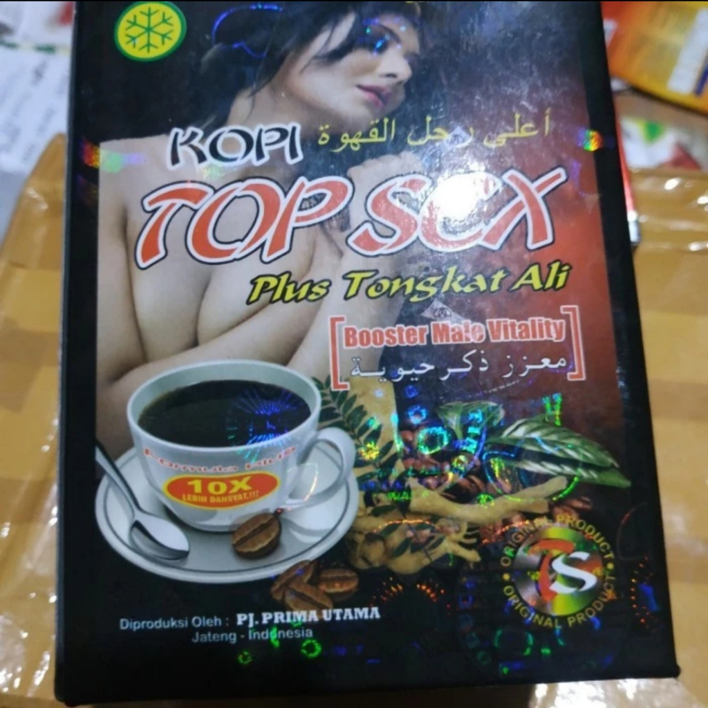 Top kopi Pria Dewasa Tahan lama 1 box isi 10 sachet Herbal Penambah Stamina Kuat Kopi Top_Sex Plus T