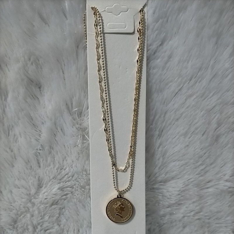 kalung Koin 2 layer stainless steel (Titanium)OSD OLLA SHOPPING DEPOK