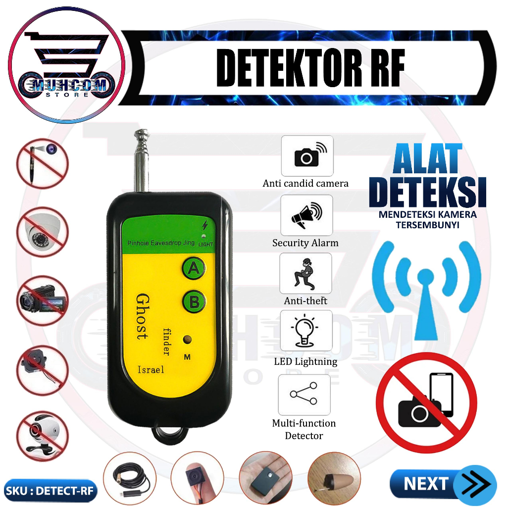 RF Signal Detektor Pendeteksi Sinyal GSM Frekuensi Radio Anti Pelacakan Spy Hidden Camera Lens Lensa