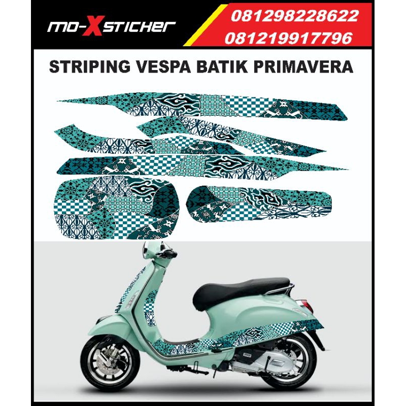 STIKER STRIPING DECAL VESPA BATIK PRIMAVERA & SPRINT + STIKER HELM