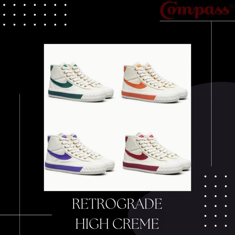 [ORIGINAL] SEPATU COMPASS RETROGRADE HIGH CREME