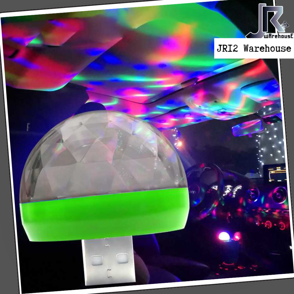 Lampu USB Mini LED Disco Sensor Suara Lampu Proyektor Disko Mini Sensor Suara