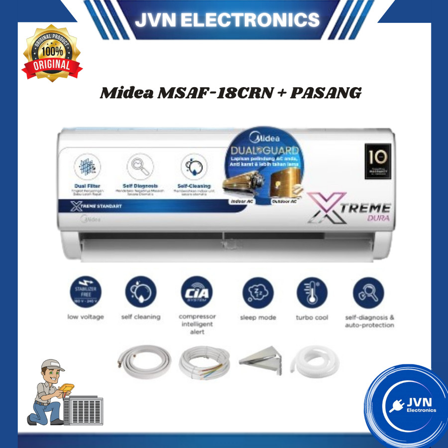 AC Midea MSAF-18CRN 2 PK + PASANG