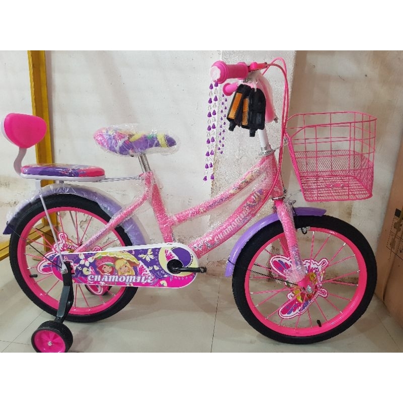Sepeda Anak Perempuan Sepeda Mini 18 inch CHAMOMILE ( STRAWBERRY )
