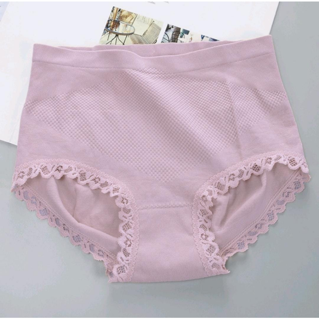 1 LUSIN | Celana Dalam Wanita Brief Super Elastis Seamless MID WAIST Bahan Katun CD 1192 TM