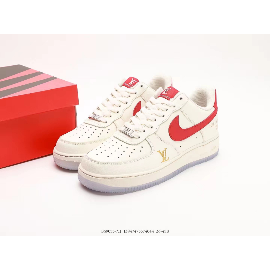 Louis Vuitton Air Force One White Red Crystal Base Co-branding