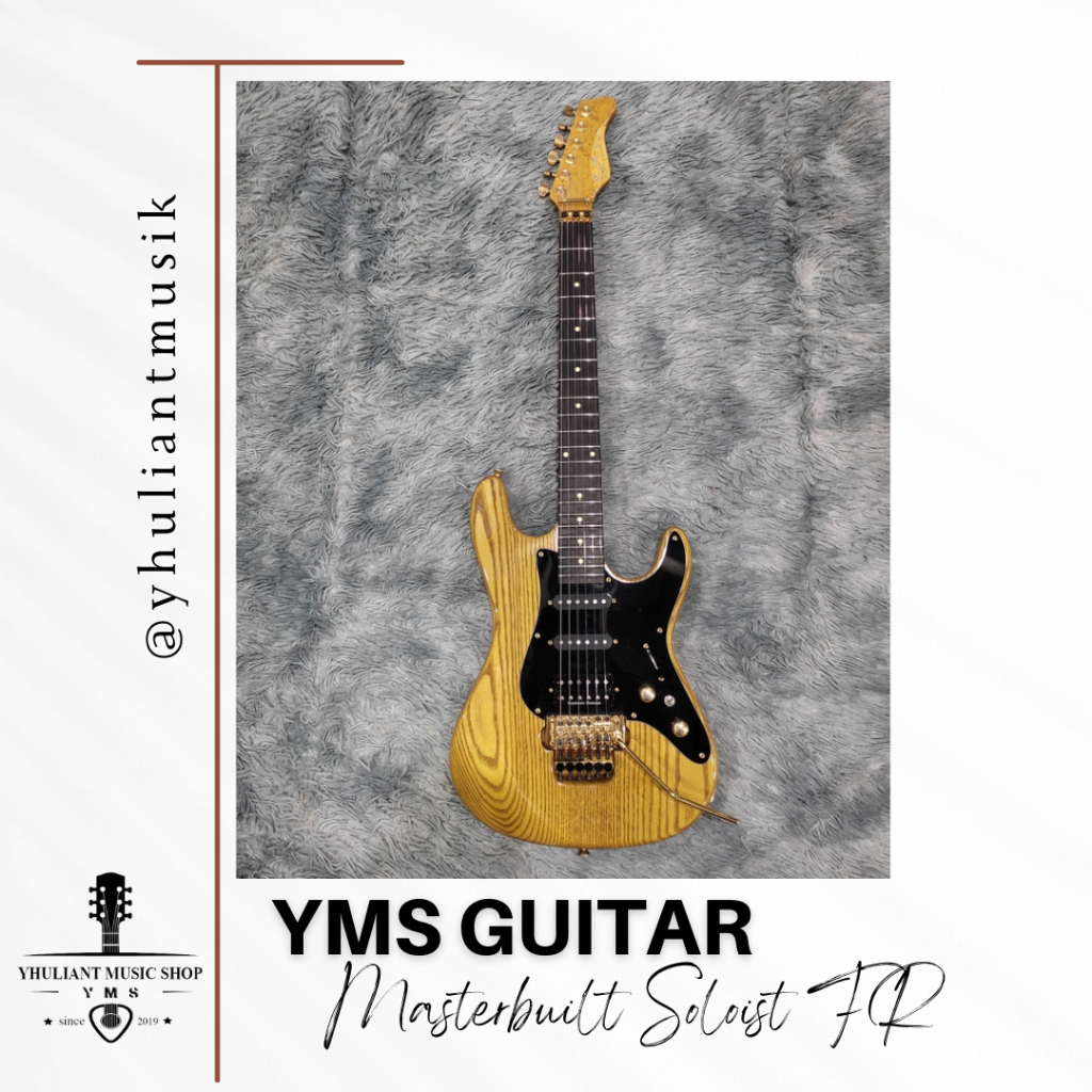 YMS Guitars Masterbuilt Soloist FR Nat Guitar Elektrik Original Made in Indonesia