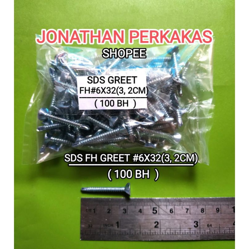 sekrup sds fh(+) #6x32 /100bh