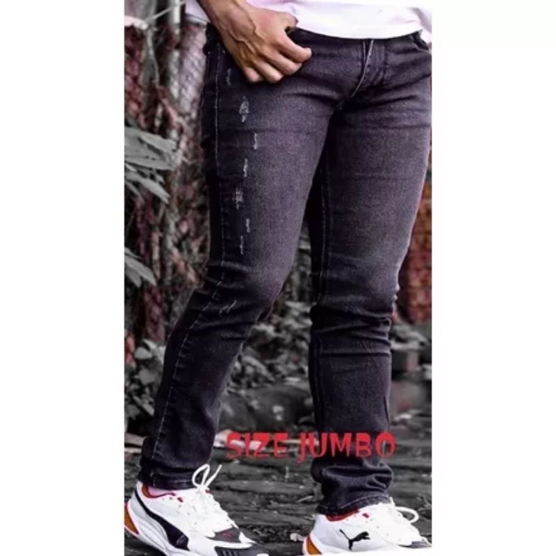 super big size ukuran jumbo 35 sampai 42 celana jeans bikers booting ripped