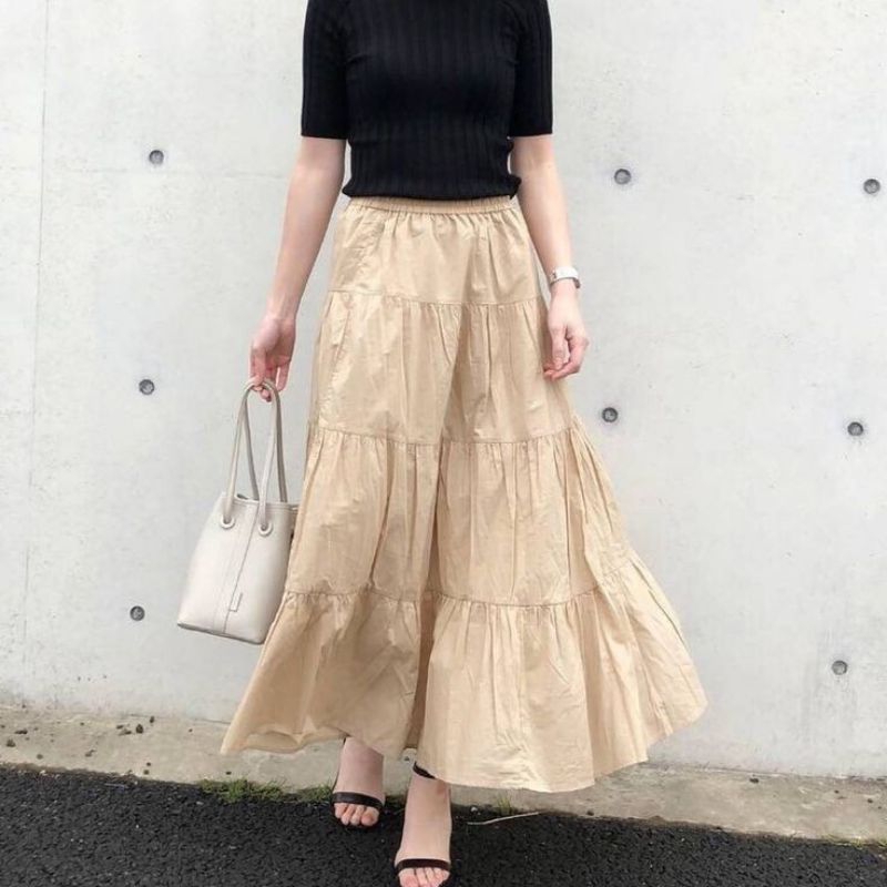 Preloved Rok Umpak Beige by GU Uniqlo