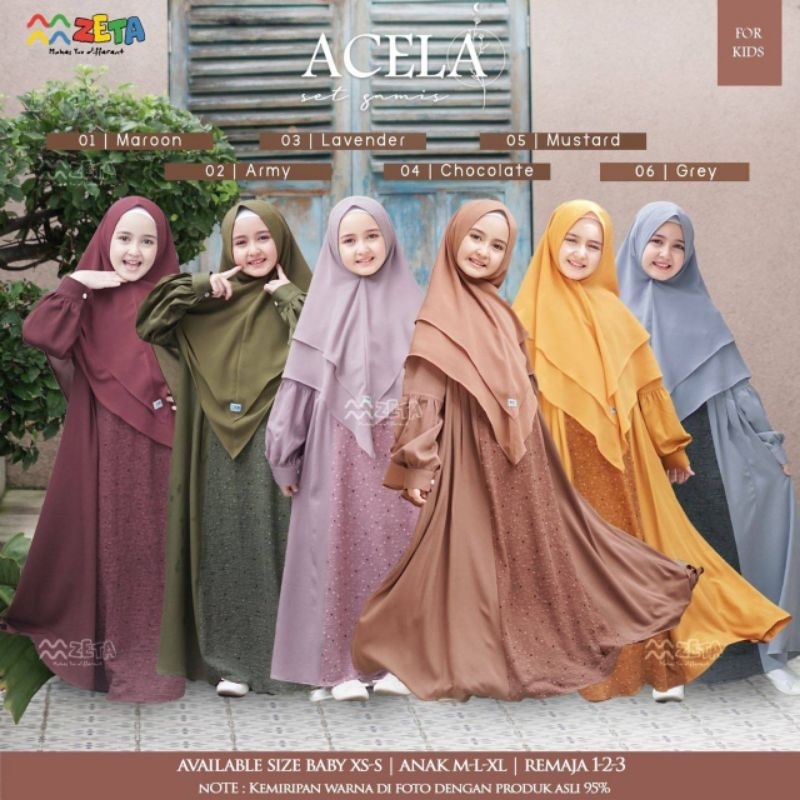 RIHAIA | Acela Series by Zeta Outfit - Gamis Set Couple Ibu dan Anak