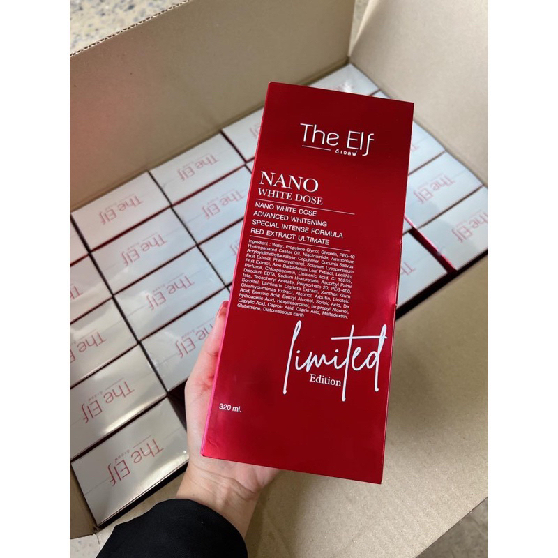 320ML LIMITED EDITION THE ELF NANO WHITE DOSE BODY SERUM WHITENING ORIGINAL THAILAND 100%