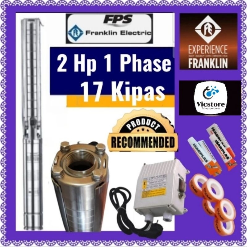 Pompa satelit FRANKLIN 2Hp 1Phase 17 Kipas + Control Box submersible