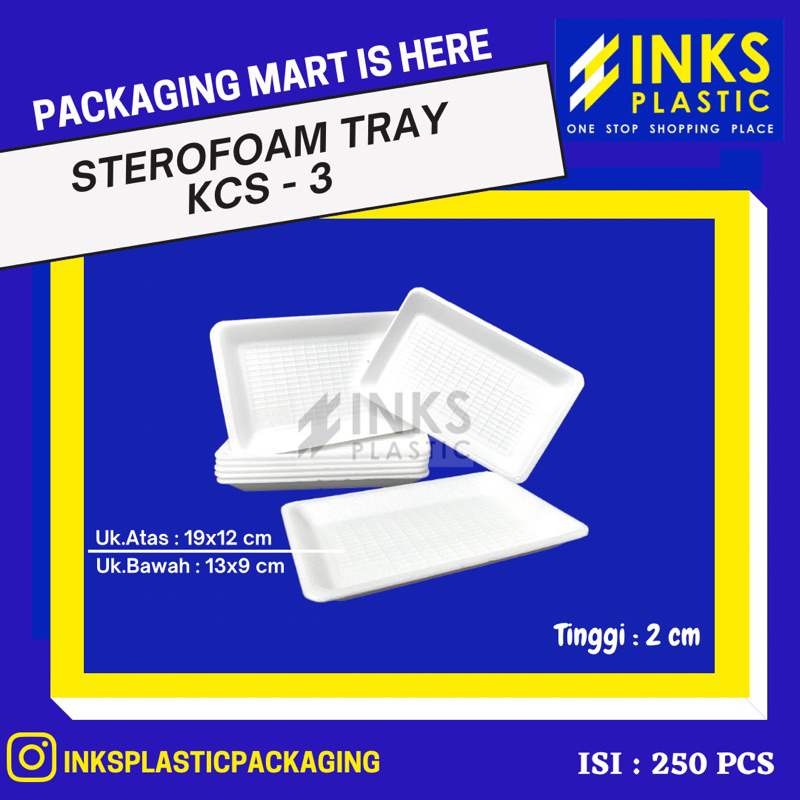 STEROFOAM STYROFOAM TRAY BUAH DAGING GABUS MAKANAN K3 (250 PCS)