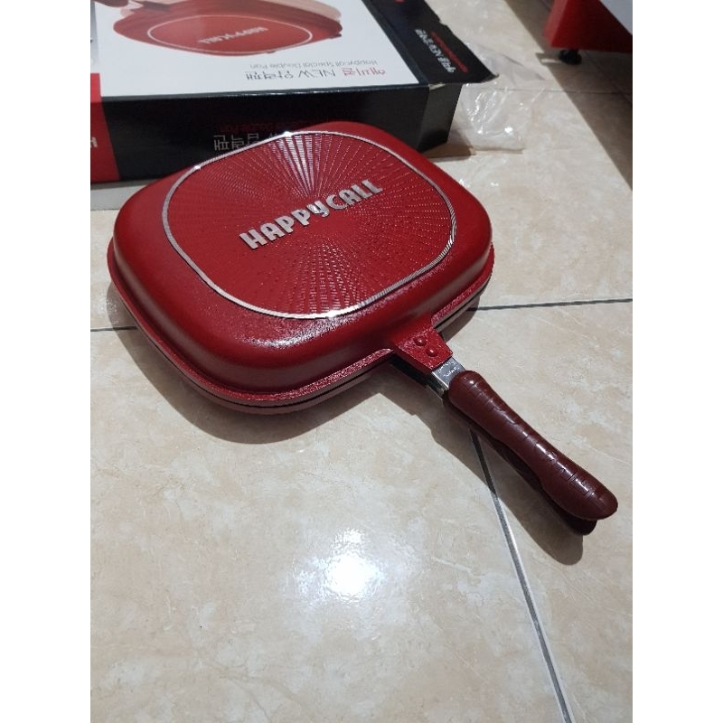 Happy Call 32Cm Panci Teflon Double Pan/Alat Panggangan Grill