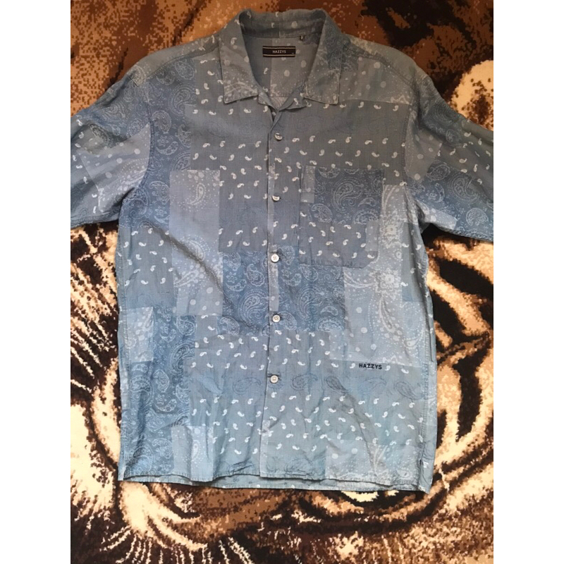 Open Collar Bandana Shirt by Hazzys