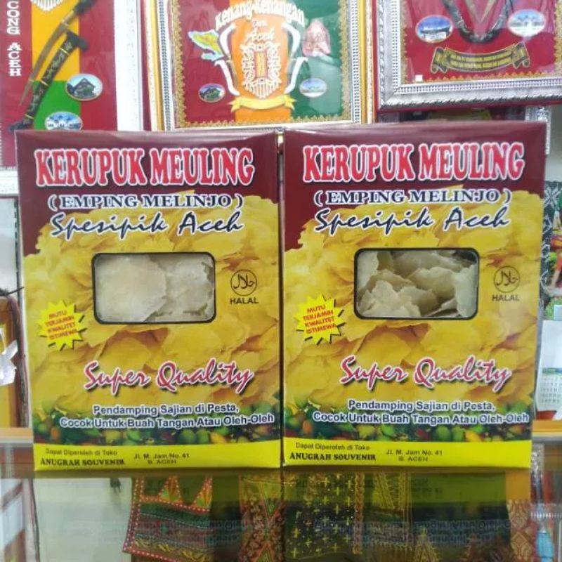 

EMPING MEULINJO ACEH TIPIS KUALITAS GRADE A 500gr Asli aceh packing kotak