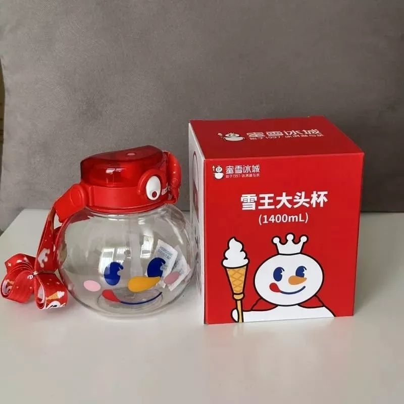 MN - Botol Minum Mixue Tumbler 1400ML Dengan Tali Mixue / Botol Mixue Snowhead Viral 1400ML Ukuran B