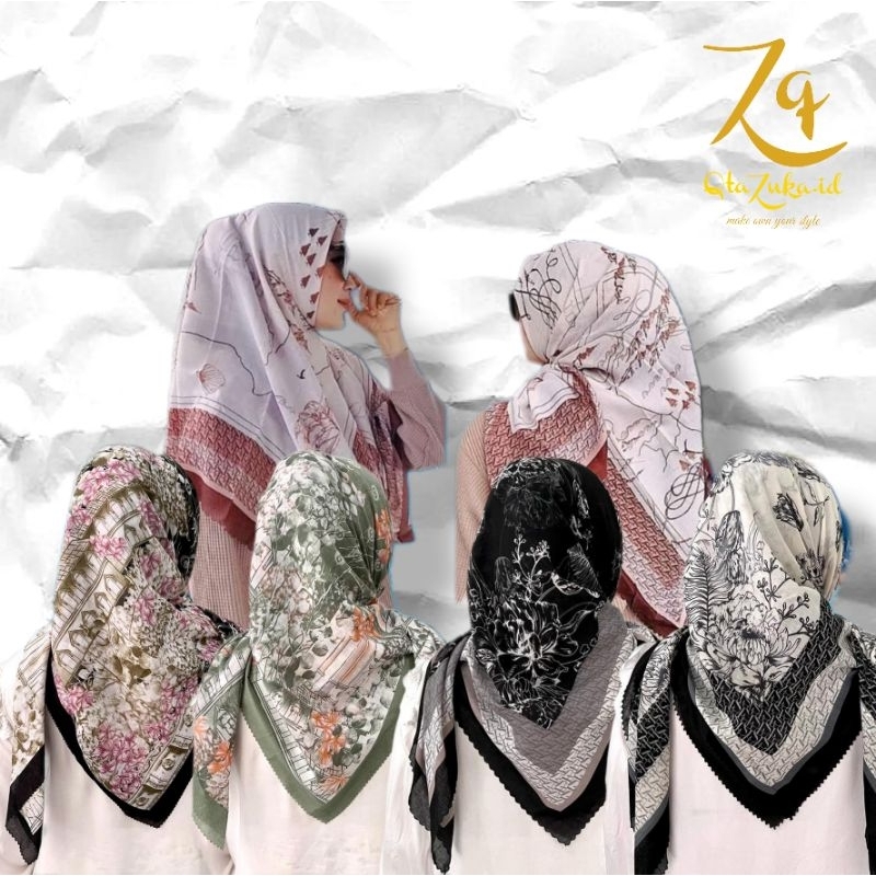 Hijab Segi Empat Voal Lasercut Motif Lasabelle Bunga Tulip