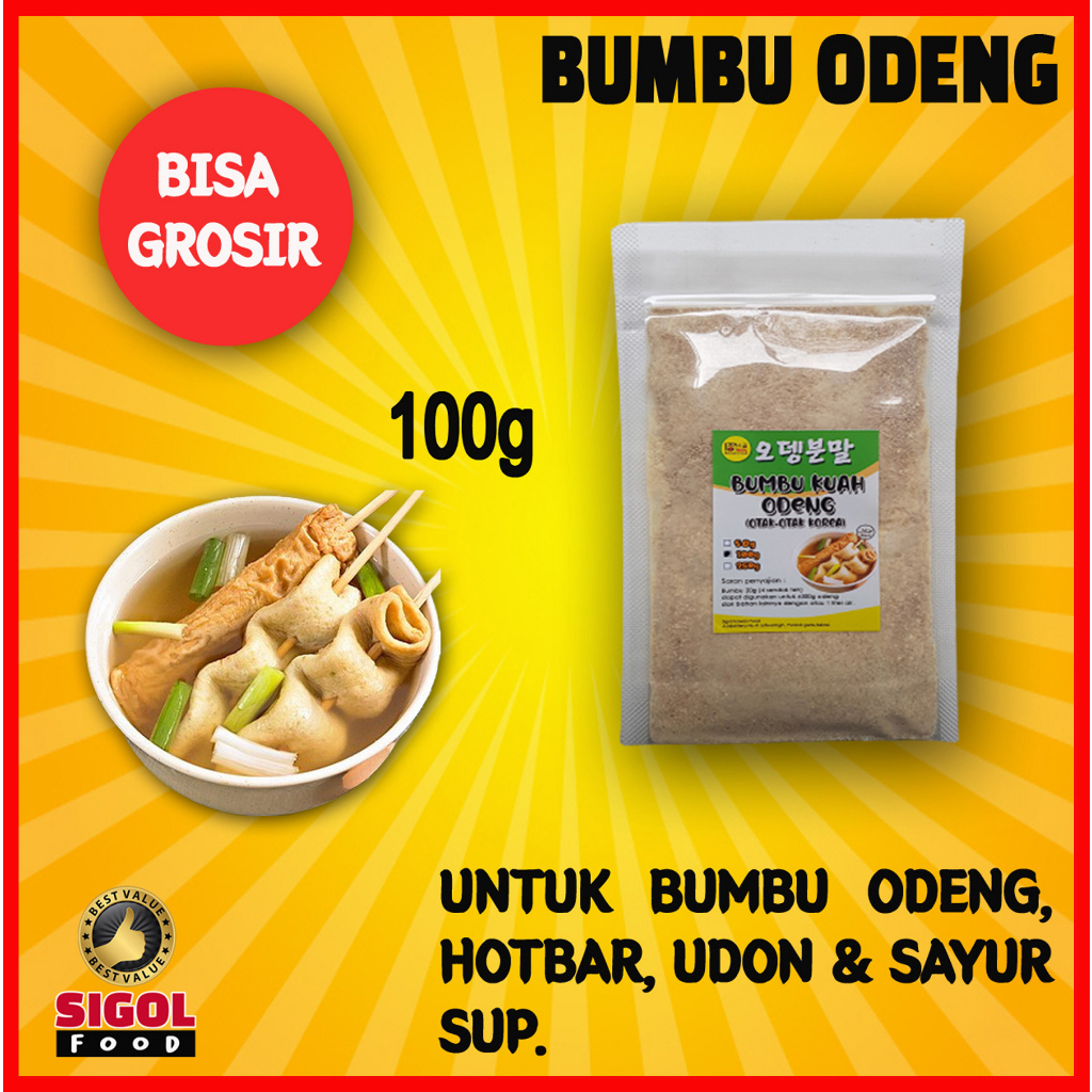

Bumbu Kuah Odeng Hotbar 100gram, Sop, Odeng Eoumok,Sigol Korean food, Serbuk Bumbu sop, Halal