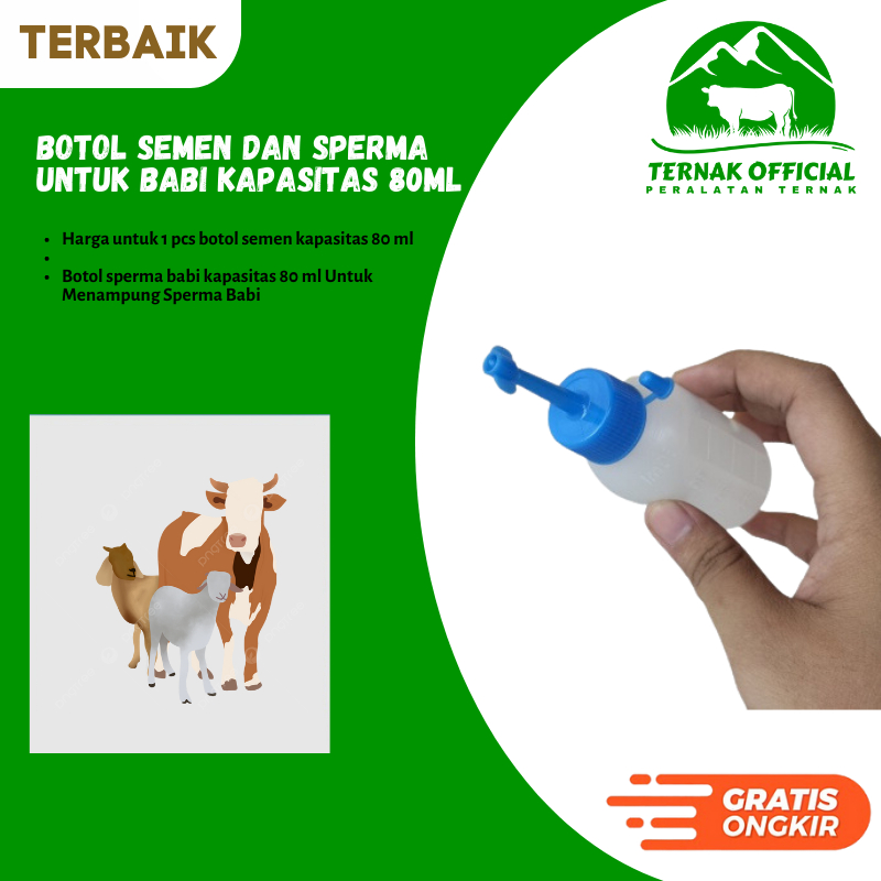 Botol Semen dan Sperma Untuk Babi Kapasitas 80ml