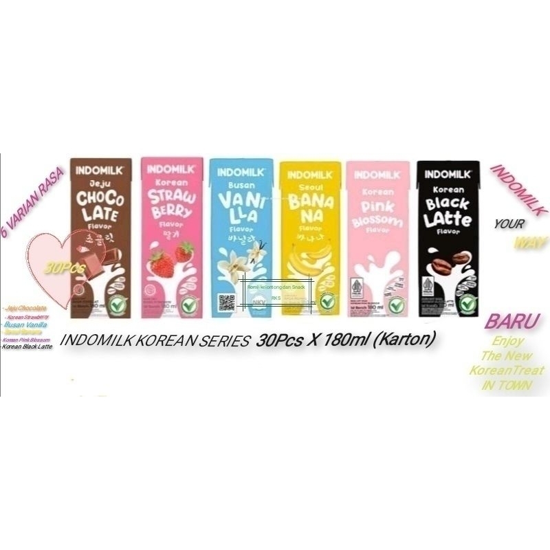 

INDOMILK Susu UHT Sensasi Ala Korea 30 Pcs x 180 ml