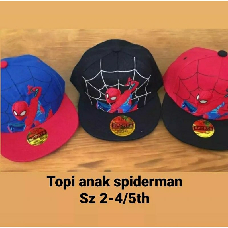 Topi Anak Import Premium Karakter Spiderman Bordir