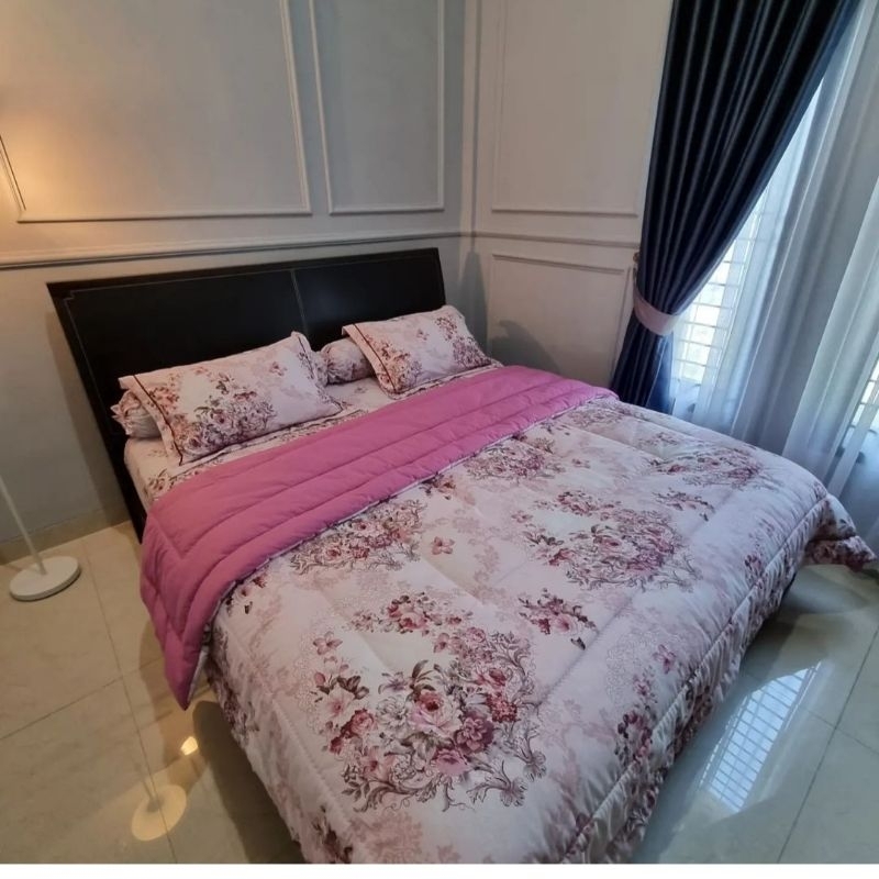 Bedcover Dan Sprei Bunga Pink Katun STAR Antoinette Ping