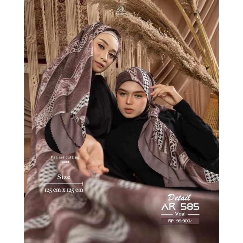 Ar 585 Hijab Segi empat Arrafi Jilbab Motif Arrafi Hijab Voal Arrafi