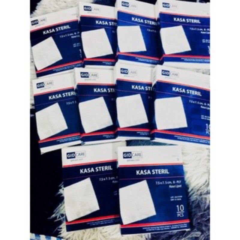 Kasa Steril Gidcare 7.5 x 7.5cm, 8-ply Kasa Hidrofil / Lipat GIDCARE 10pcs/box