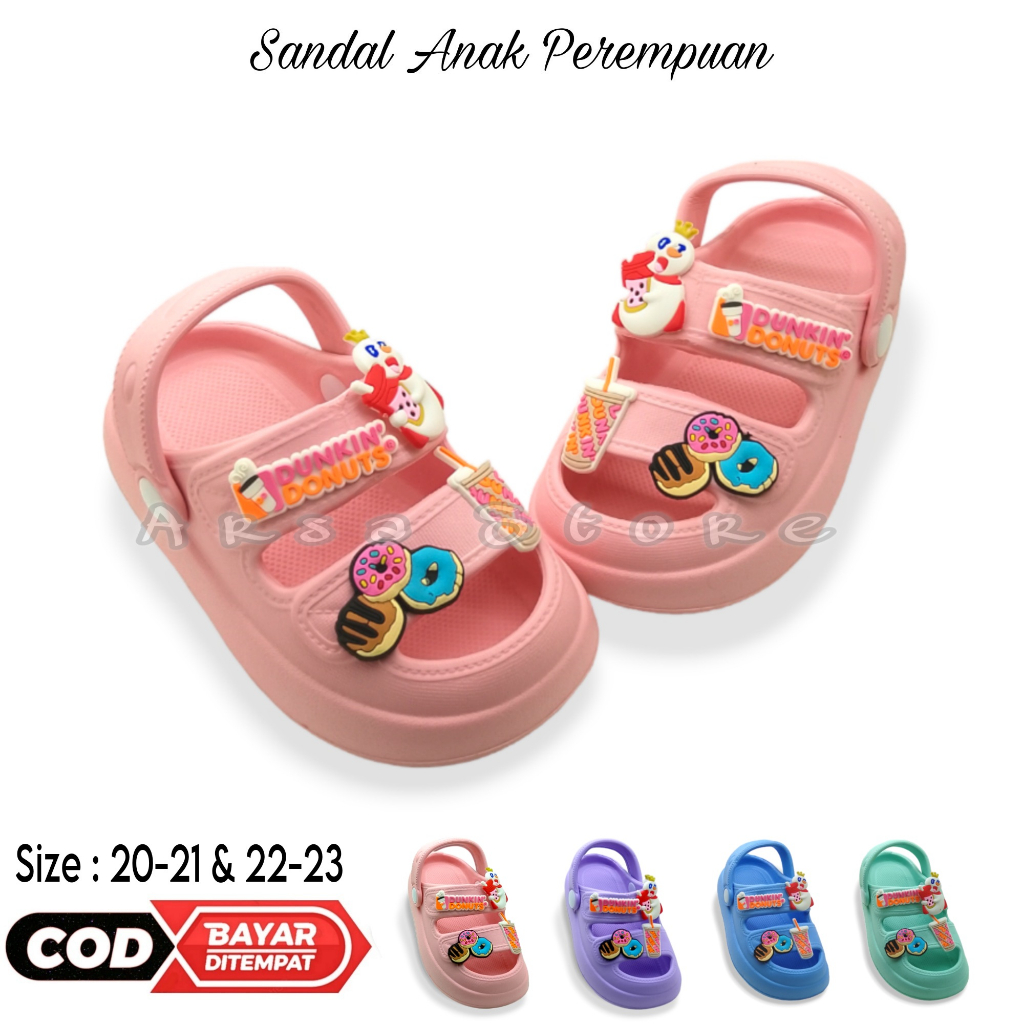 Sandal Lucu Anak Perempuan Karakter Umur 1 2 Tahun / Sendal Baby Anak Cewek Tali Belakang