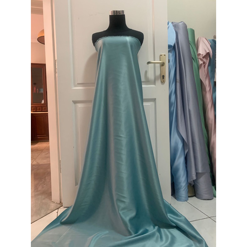 Bahan Kain Satin Velvet Premium Background Backdrop Biru Wardah