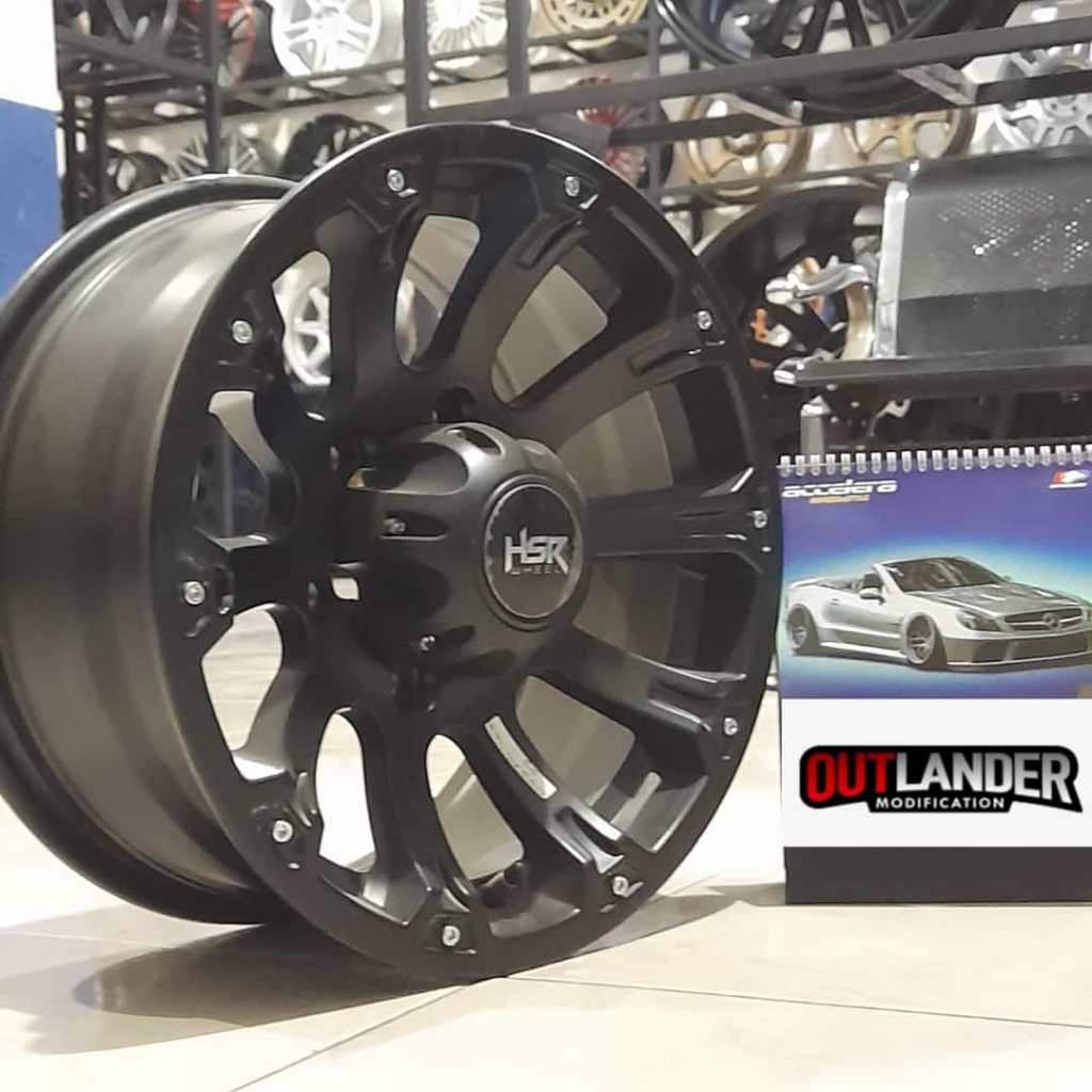 Velg Racing Panther Dmax Ring 15 HSR WHEEL Ningyo R15 Lebar 7 Lobang 6 Semi Matte Black