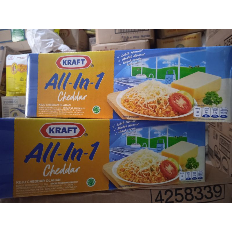 

Keju kraft cheddar all in one 2kg