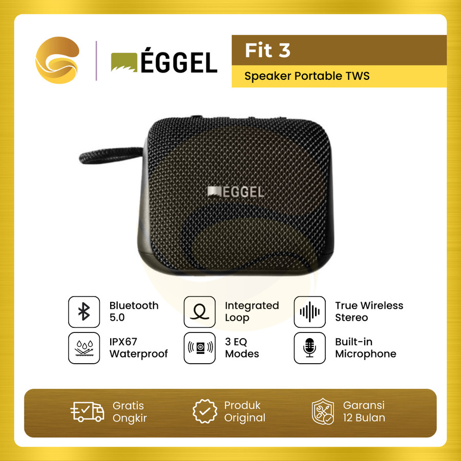 EGGEL Fit 3 Speaker Waterproof Portable Bluetooth Speaker